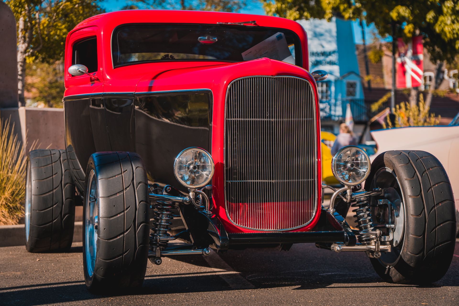 A restored classic car