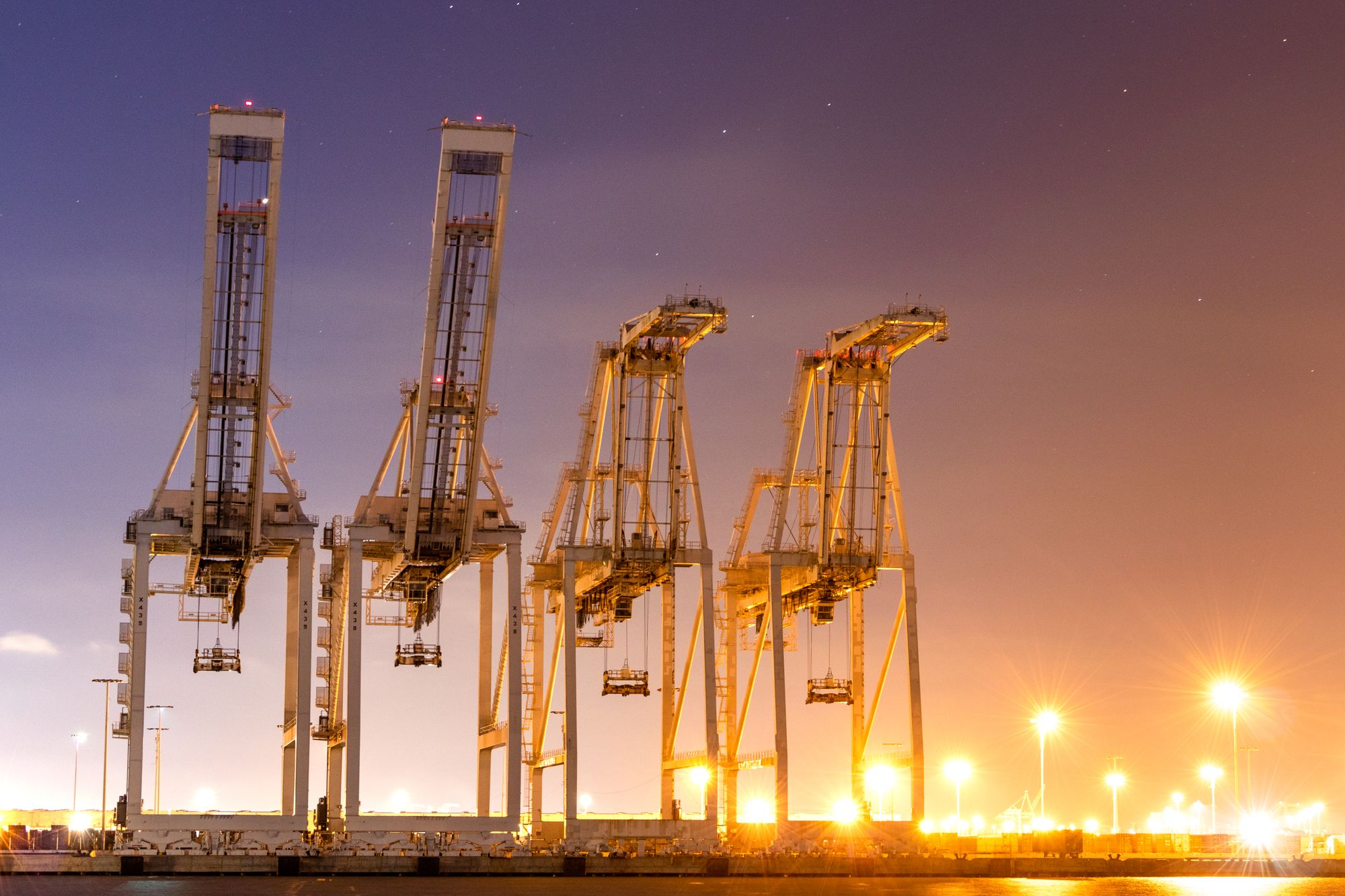 A freight terminal at night